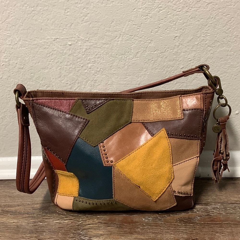 The Sak Boho Patchwork Leather Shoulder Bag